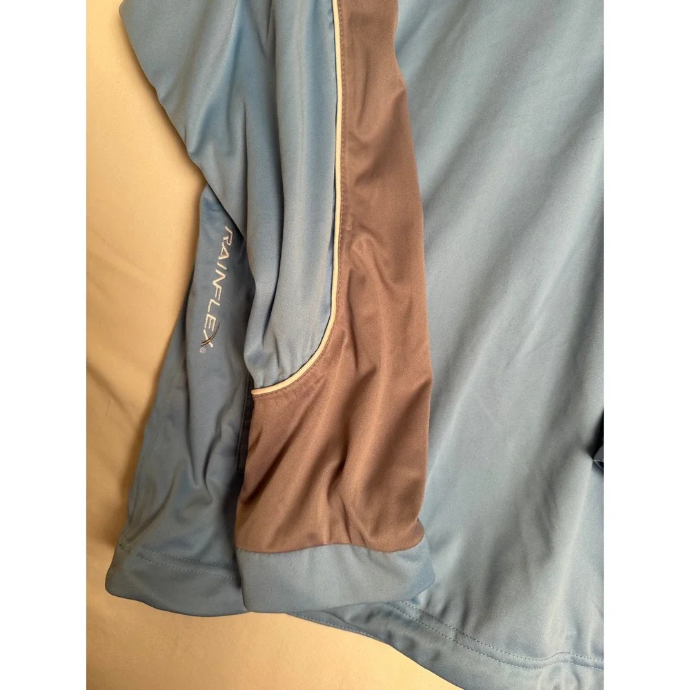 Sun Mountain Rainflex Golf Jacket Mens Large Blue Grey Waterproof Half Zip